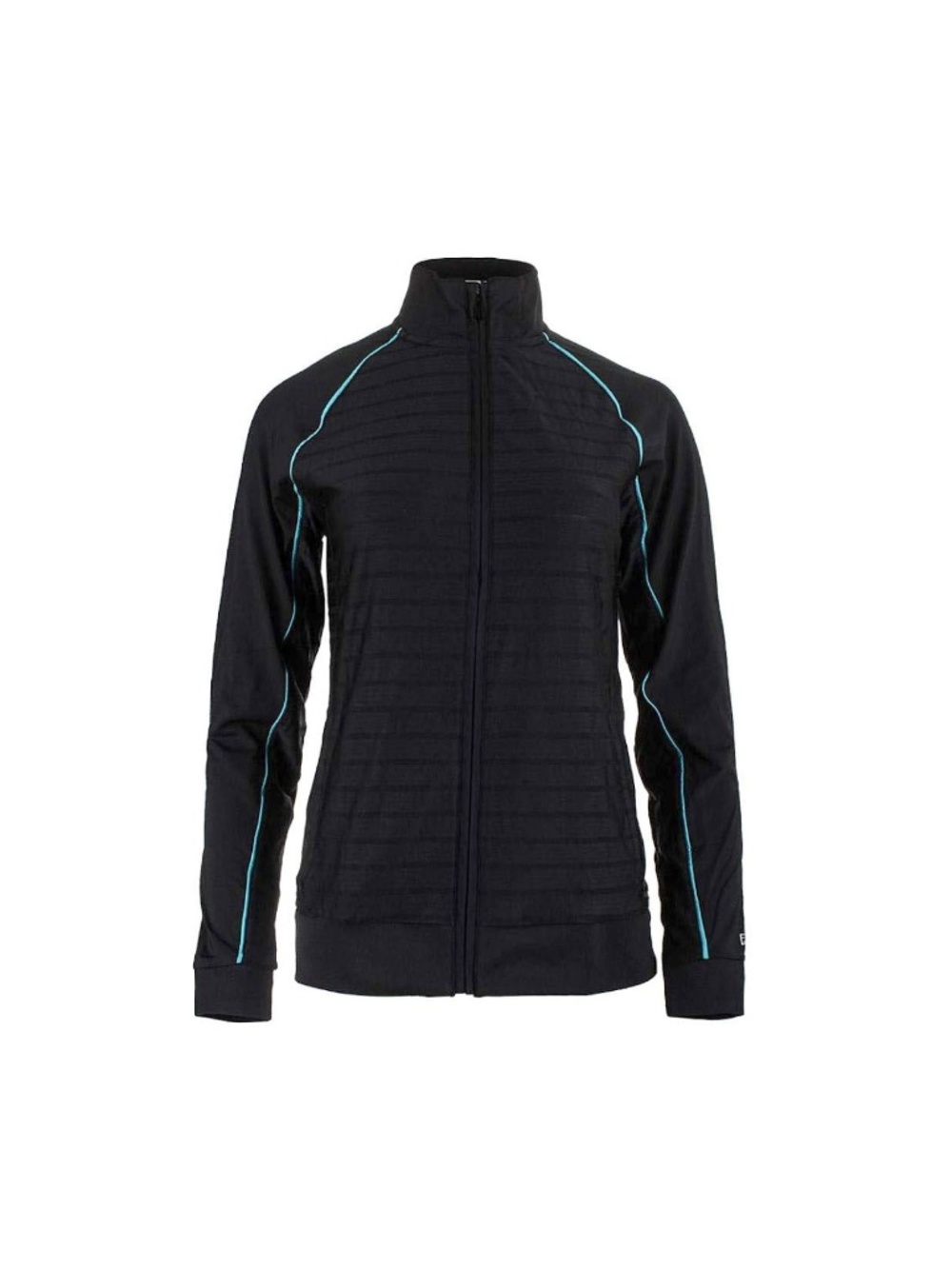 Fila Court Allure Black Track Jacket with Teal Piping Size Small